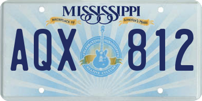 MS license plate AQX812