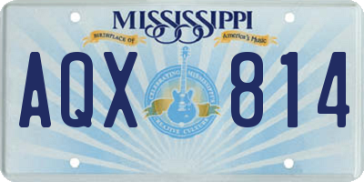 MS license plate AQX814