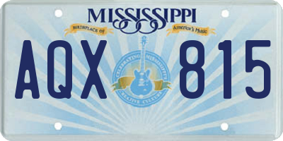 MS license plate AQX815