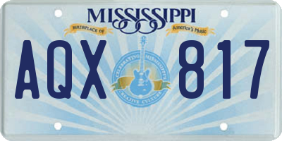 MS license plate AQX817