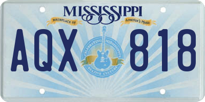 MS license plate AQX818