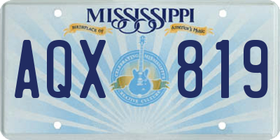 MS license plate AQX819