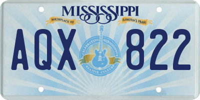 MS license plate AQX822