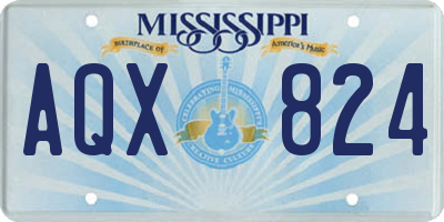MS license plate AQX824