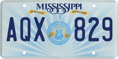 MS license plate AQX829