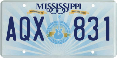 MS license plate AQX831