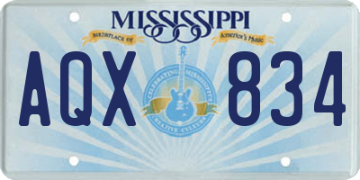MS license plate AQX834