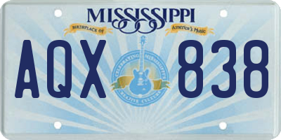 MS license plate AQX838