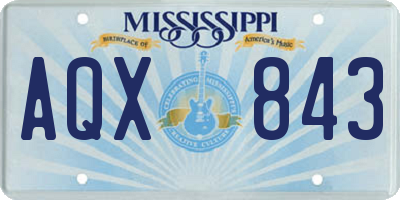MS license plate AQX843