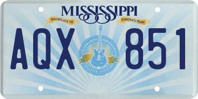MS license plate AQX851