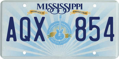 MS license plate AQX854