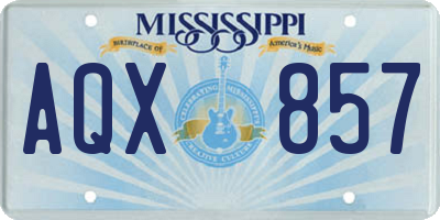 MS license plate AQX857