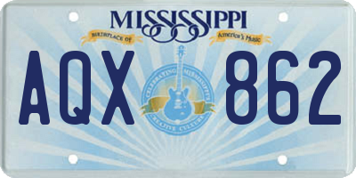 MS license plate AQX862