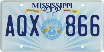 MS license plate AQX866