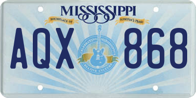 MS license plate AQX868