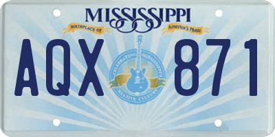 MS license plate AQX871