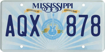 MS license plate AQX878