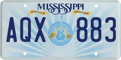 MS license plate AQX883