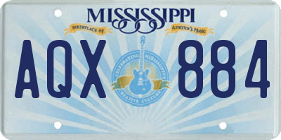MS license plate AQX884