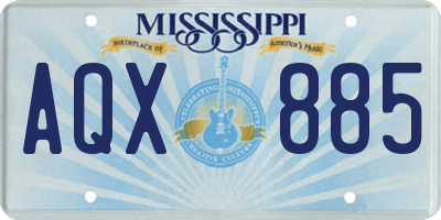 MS license plate AQX885