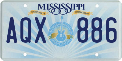 MS license plate AQX886