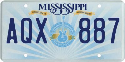 MS license plate AQX887