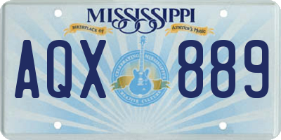 MS license plate AQX889