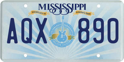 MS license plate AQX890