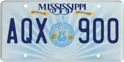 MS license plate AQX900