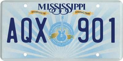MS license plate AQX901