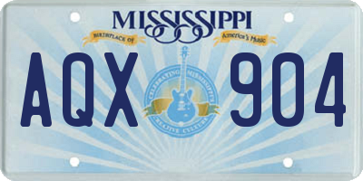 MS license plate AQX904