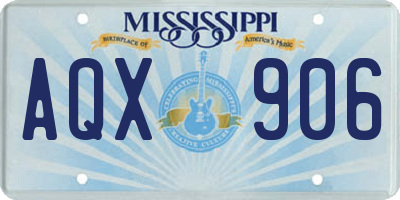 MS license plate AQX906