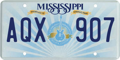 MS license plate AQX907