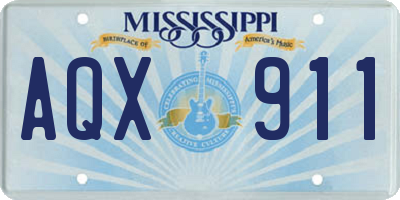 MS license plate AQX911