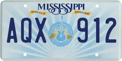 MS license plate AQX912