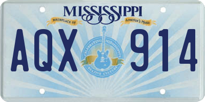 MS license plate AQX914