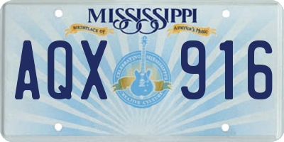 MS license plate AQX916