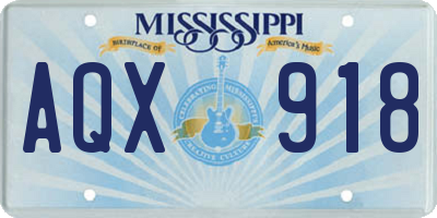 MS license plate AQX918