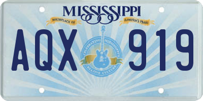 MS license plate AQX919