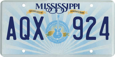 MS license plate AQX924