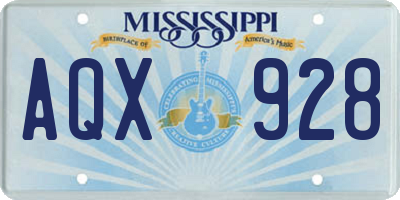 MS license plate AQX928