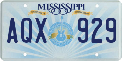 MS license plate AQX929