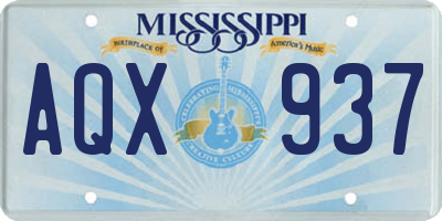 MS license plate AQX937