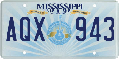 MS license plate AQX943