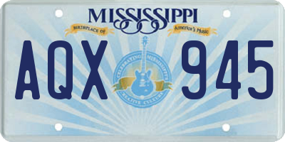 MS license plate AQX945