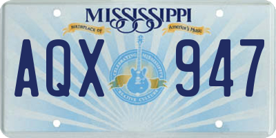 MS license plate AQX947