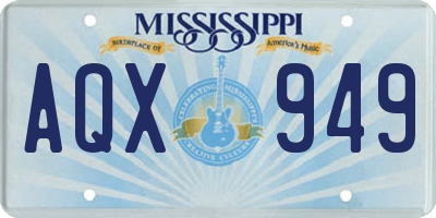 MS license plate AQX949