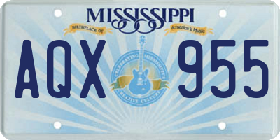 MS license plate AQX955