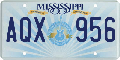 MS license plate AQX956