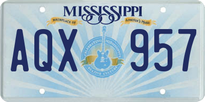 MS license plate AQX957